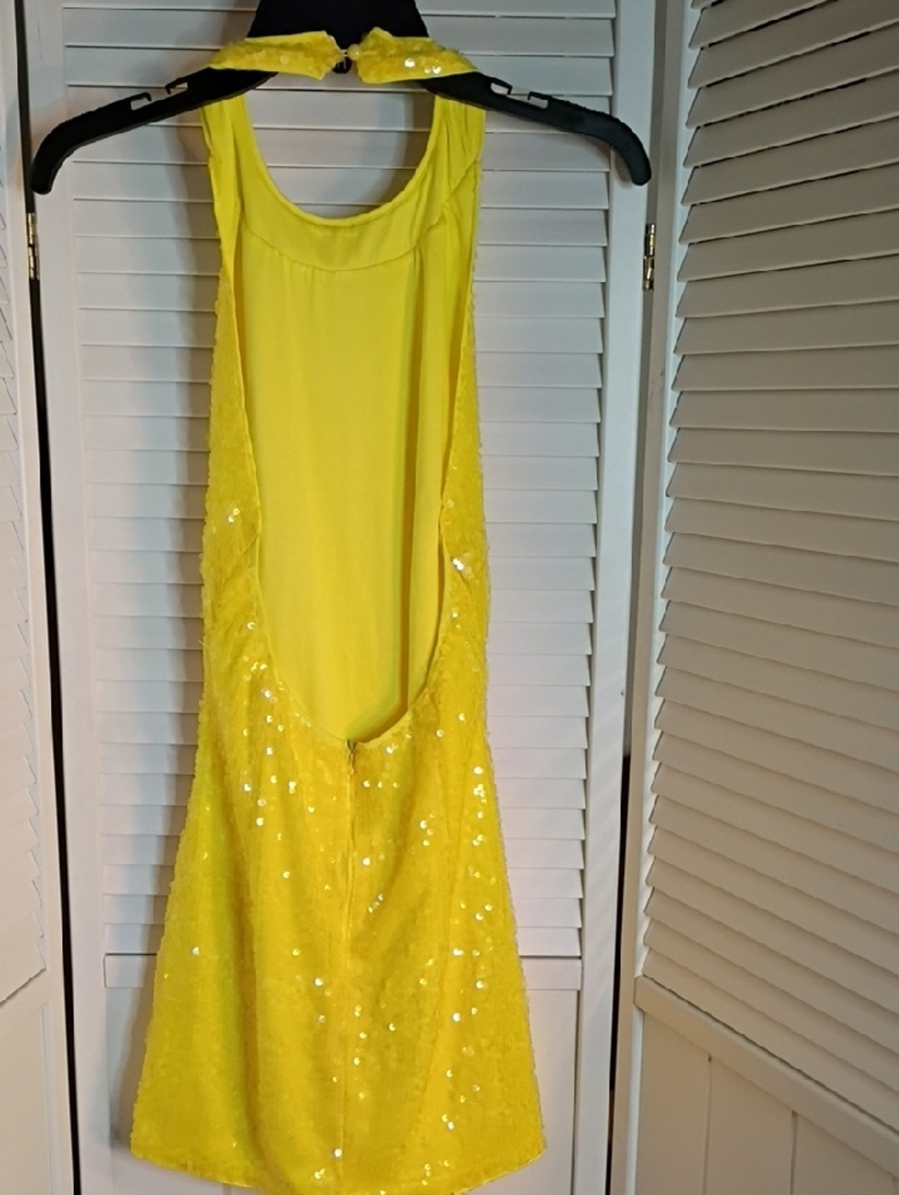 Yellow Sequin A-Line Women’s Dress - Picture 3 of 4